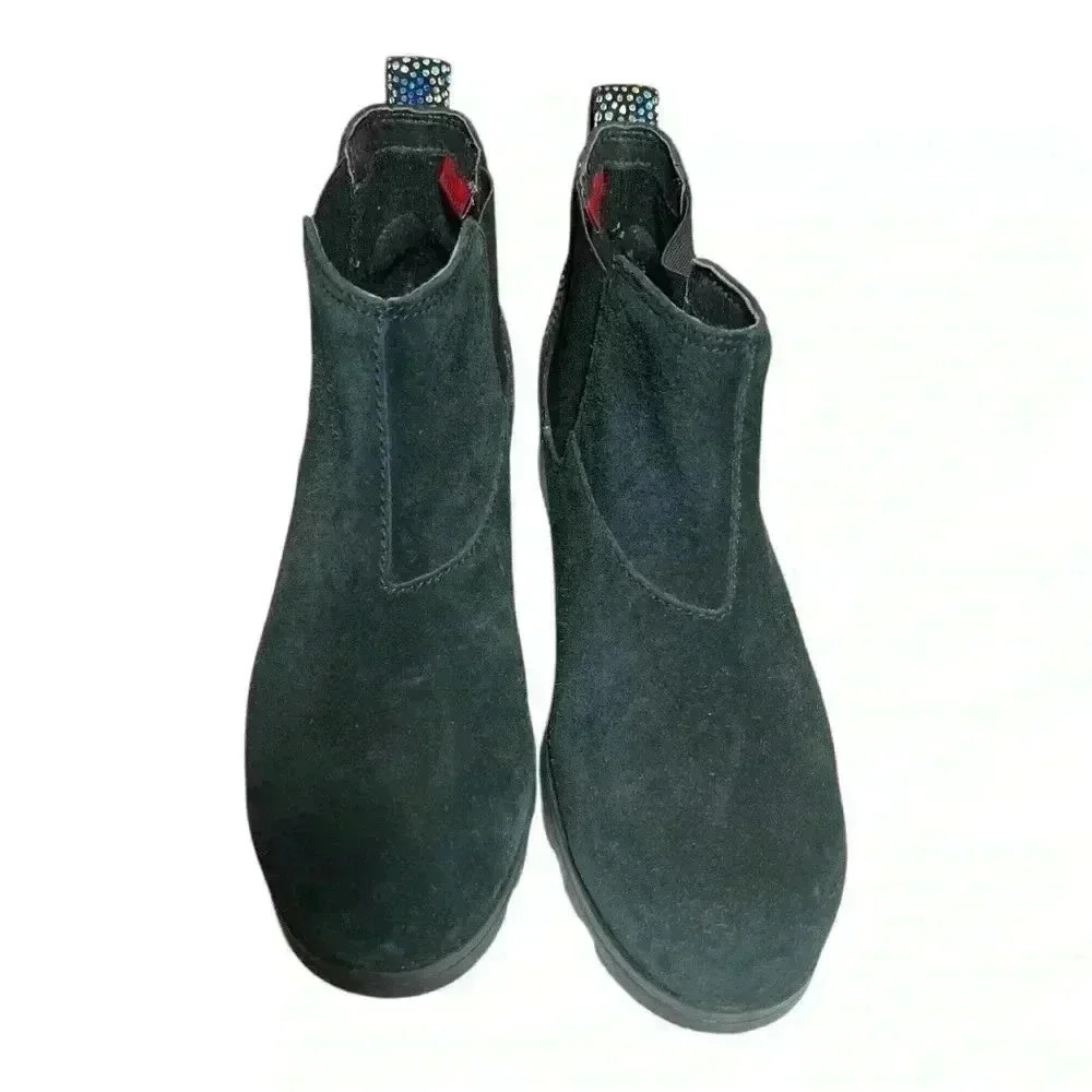 Sorel Women's Black Suede Iridescent Waterproof Booties Size 5 Preowned - Picture 2 of 11
